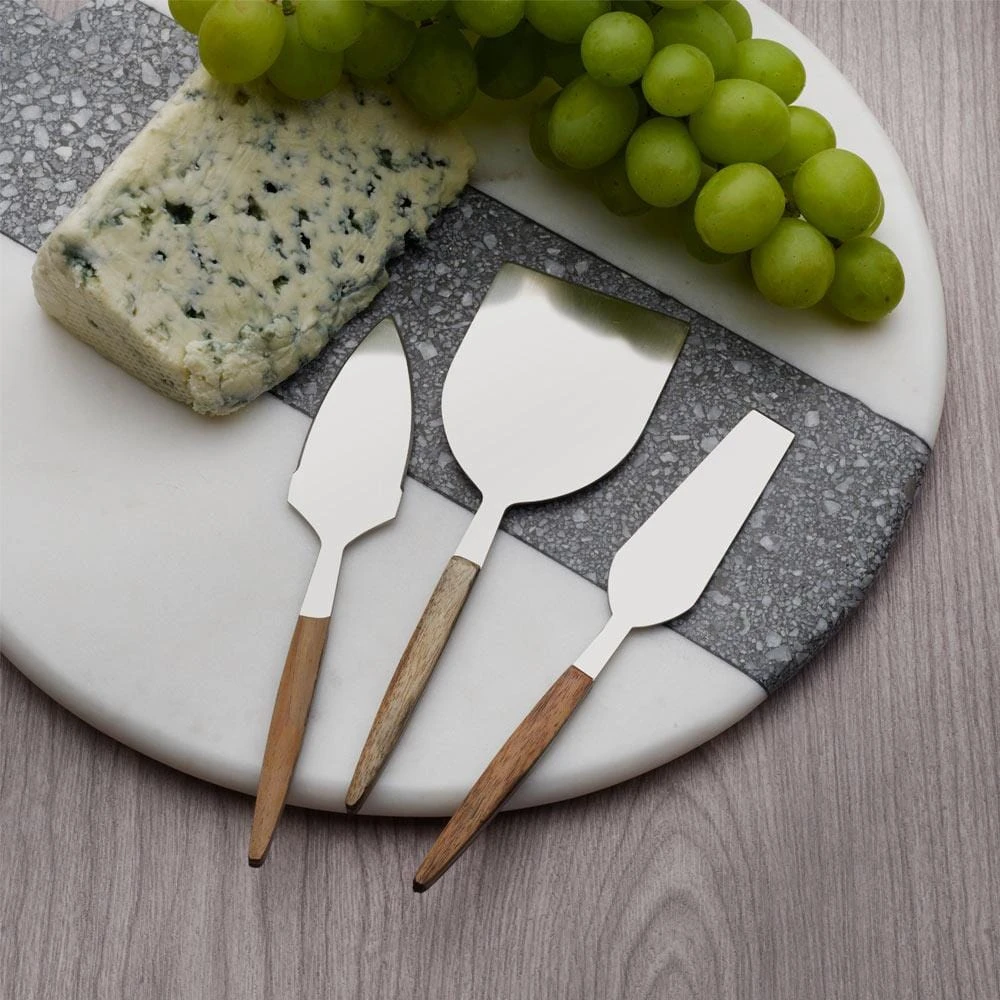 3 Piece Acacia Wood Cheese Set 4 3 Piece Acacia Wood Cheese Set - Image 2