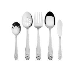Mirage Frost 45 Piece Flatware Set With Wire Caddy, Service For 8 -Deals Tableware Store 5085079 MirageFrost 5pc ServingSet Silo