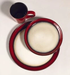 Aria Red 16 Piece Dinnerware Set, Service For 4 -Deals Tableware Store 5109392AriaRed OH