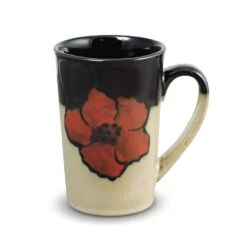 Painted Poppies Set Of 4 Latte Mugs -Deals Tableware Store 5121724