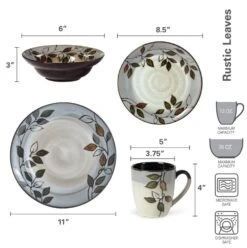 Rustic Leaves Dinnerware Set 9 Rustic Leaves Dinnerware Set -Deals Tableware Store 5136396 dimensions 01
