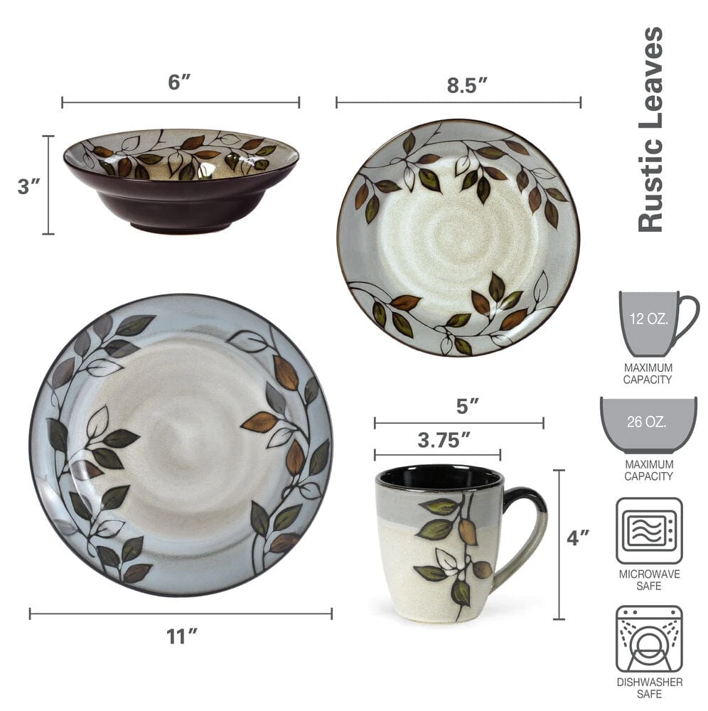 Rustic Leaves Dinnerware Set 6 Rustic Leaves Dinnerware Set - Image 4