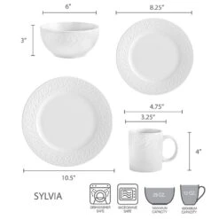Sylvia 32 Piece Dinnerware Set, Service For 8 -Deals Tableware Store 5165284 dimensions