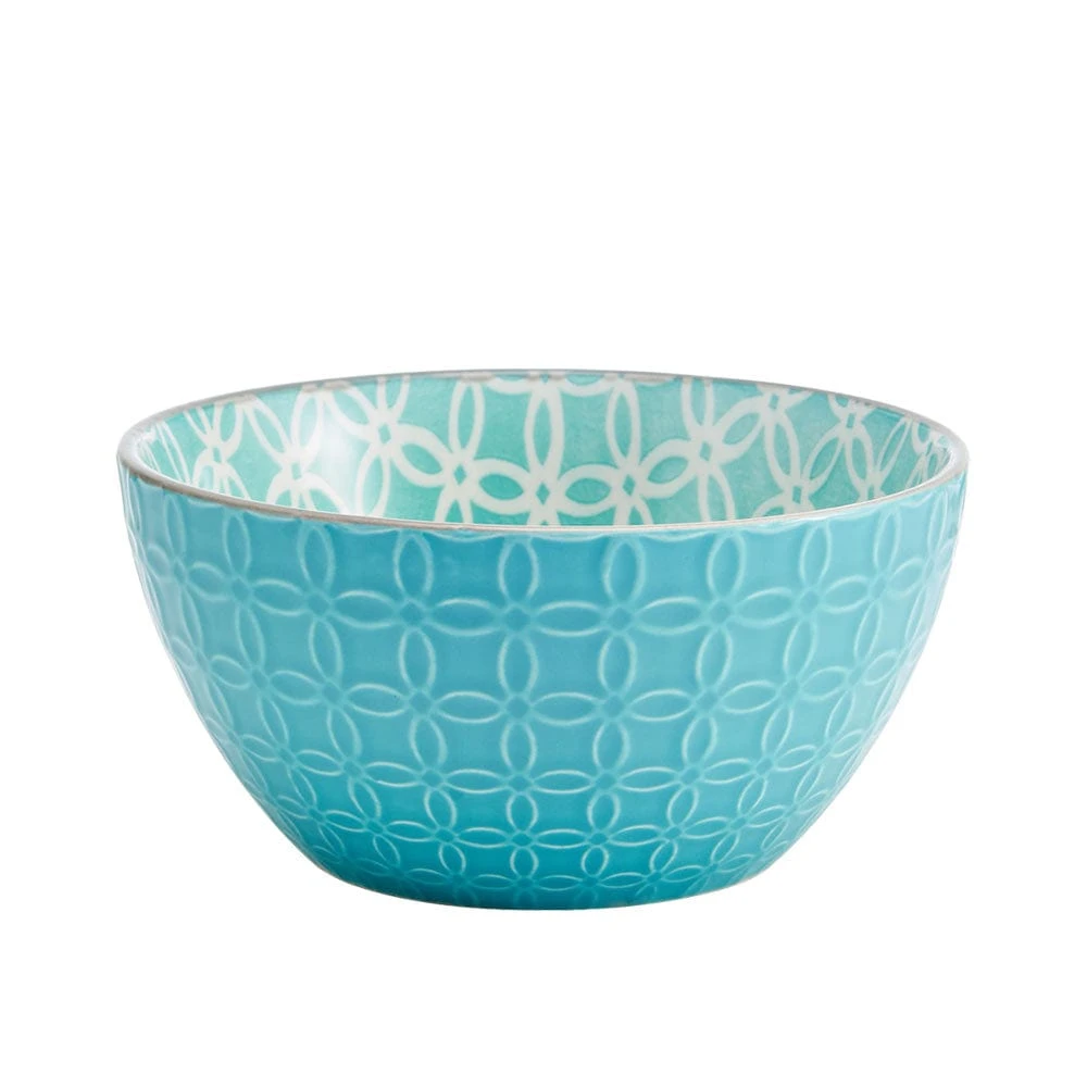Pad Print Turquoise Geometric Soup Cereal Bowl 4 Pad Print Turquoise Geometric Soup Cereal Bowl - Image 2