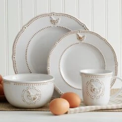 Farmhouse Hen Dinnerware Set -Deals Tableware Store 5219155 cropped