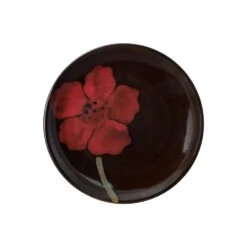 Painted Poppies Set Of 4 Appetizer Plates -Deals Tableware Store 5233252