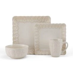 Madeleine 16 Piece Dinnerware Set, Service For 4 -Deals Tableware Store 5270501 4pc onWhite