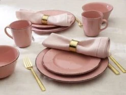 Flamingo Pink 16 Piece Dinnerware Set, Service For 4 -Deals Tableware Store 5274259 PFZ Flamingo Pink Lifestyle