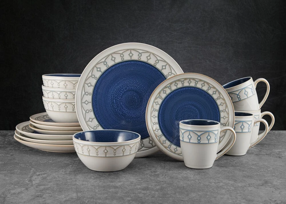Remi Blue 16 Piece Dinnerware Set, Service For 4 4 Remi Blue 16 Piece Dinnerware Set, Service For 4 - Image 2