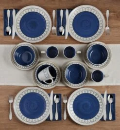 Remi Blue 16 Piece Dinnerware Set, Service For 4 12 Remi Blue 16 Piece Dinnerware Set, Service For 4 -Deals Tableware Store 5275473 PFZ RemiBlue 16pcs Lifestyle 2