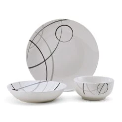 Circles 18 Piece Dinnerware Set, Service For 6 -Deals Tableware Store 5276287 Circles 3pps onWhite