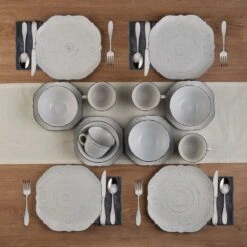 Isabella Gray 16 Piece Dinnerware Set, Service For 4 -Deals Tableware Store 5280759 16pc lifestyle2