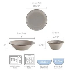 Easton 12 Piece Dinnerware Set, Service For 4 -Deals Tableware Store 5281313 dimension