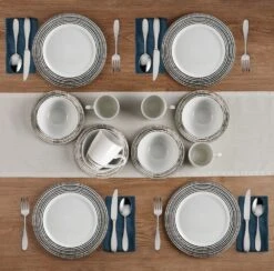 Bryson White 16 Piece Dinnerware Set, Service For 4 -Deals Tableware Store 5281322 Bryson 16pc lifestyle2