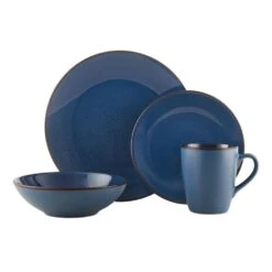 Pierce Blue 16 Piece Dinnerware Set, Service For 4 -Deals Tableware Store 5281779 PierceBlue 4pc silo