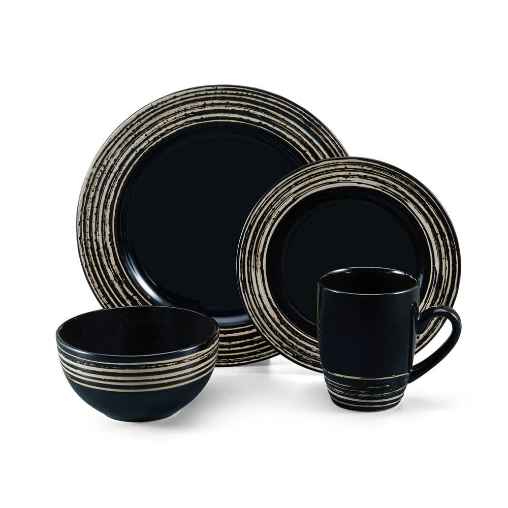 Bryson Black 16 Piece Dinnerware Set, Service For 4 11 Bryson Black 16 Piece Dinnerware Set, Service For 4 - Image 9
