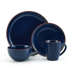 Hunter Blue 16 Piece Dinnerware Set, Service For 4 -Deals Tableware Store 5286598 Hunter Blue 4pc silo
