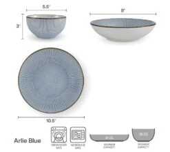 Arlie Blue 12 Piece Dinnerware Set, Service For 4 15 Arlie Blue 12 Piece Dinnerware Set, Service For 4 -Deals Tableware Store 5291358 006