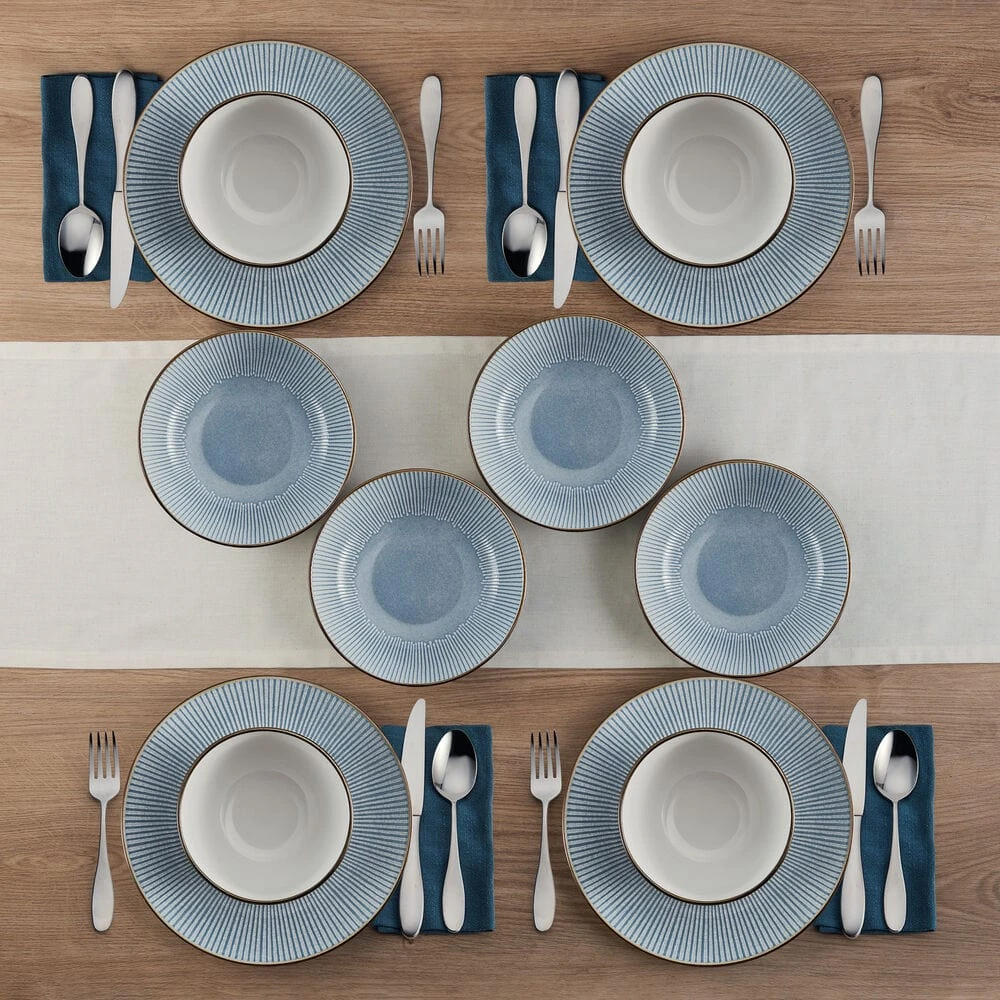 Arlie Blue 12 Piece Dinnerware Set, Service For 4 4 Arlie Blue 12 Piece Dinnerware Set, Service For 4 - Image 2