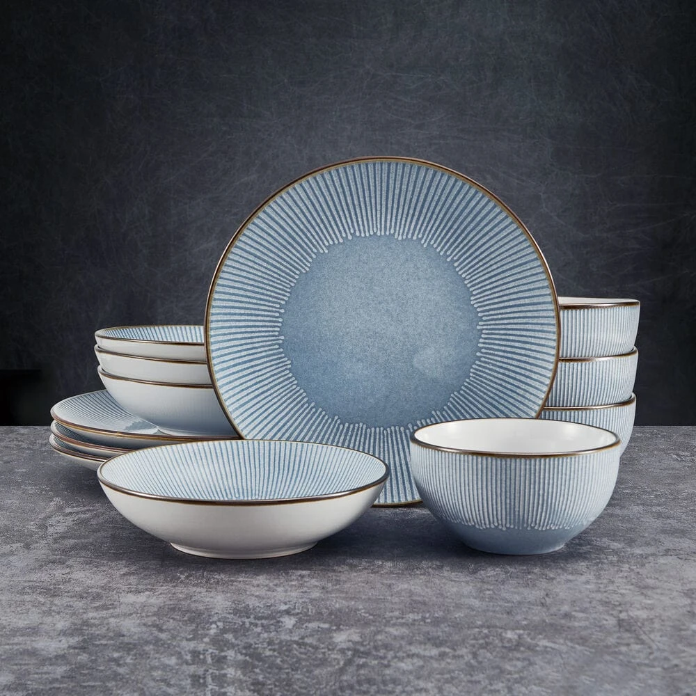 Arlie Blue 12 Piece Dinnerware Set, Service For 4 5 Arlie Blue 12 Piece Dinnerware Set, Service For 4 - Image 3