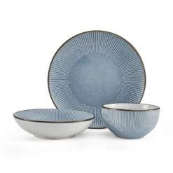 Arlie Blue 12 Piece Dinnerware Set, Service For 4 19 Arlie Blue 12 Piece Dinnerware Set, Service For 4 -Deals Tableware Store 5291358 PFZ Arlie Blue 3pc Silo