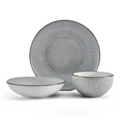 Arlie Gray 12 Piece Dinnerware Set, Service For 4 19 Arlie Gray 12 Piece Dinnerware Set, Service For 4 -Deals Tableware Store 5291360 PFZ Arlie Gray 3pc Silo