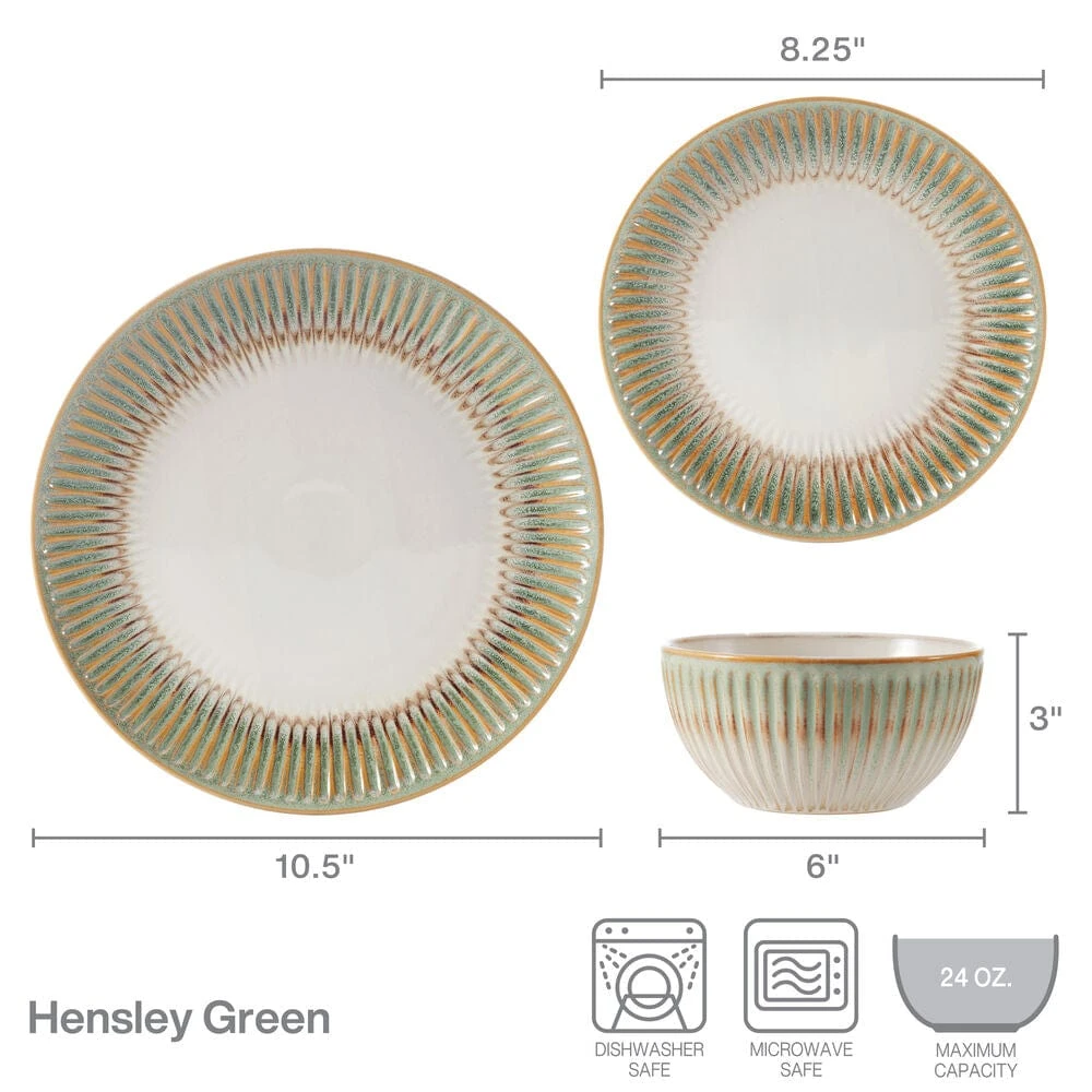 Hensley Green 12 Piece Dinnerware Set, Service For 4 7 Hensley Green 12 Piece Dinnerware Set, Service For 4 - Image 5