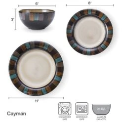 Cayman 24 Piece Dinnerware Set, Service For 8 -Deals Tableware Store 5291865 infographic