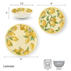Lemons Outdoor Melamine Dinnerware Set -Deals Tableware Store 5293373 infographic