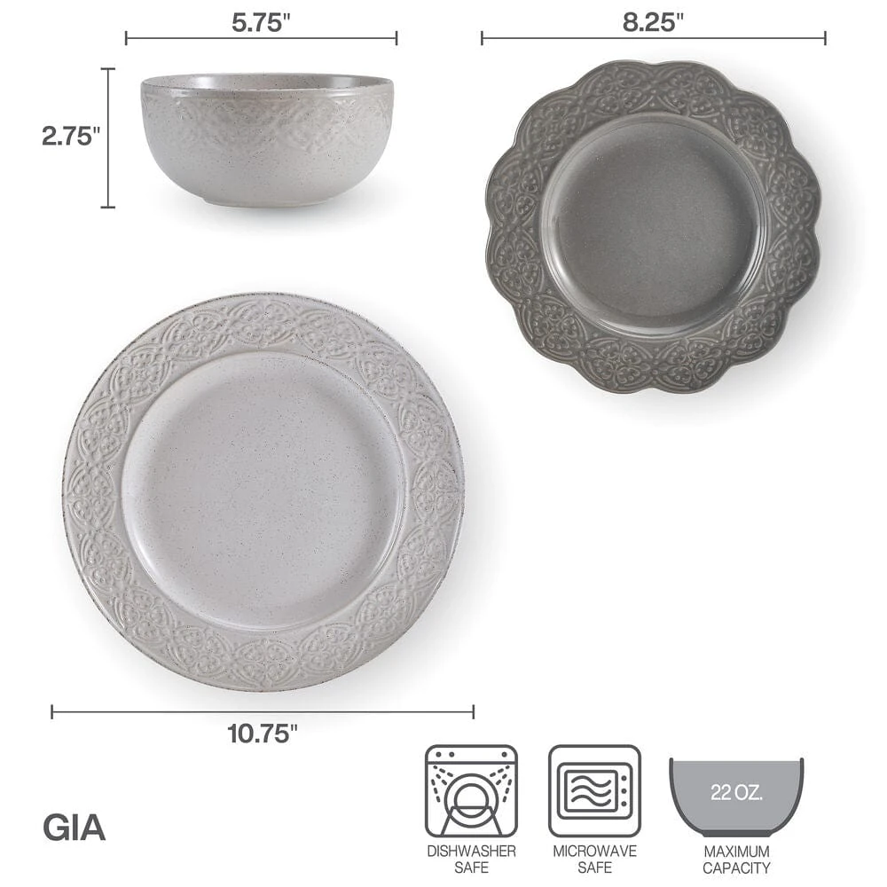 Gia 12 Piece Dinnerware Set, Service For 4 7 Gia 12 Piece Dinnerware Set, Service For 4 - Image 5