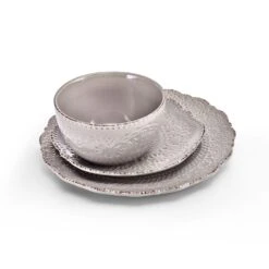 Chateau Smoke 12 Piece Dinnerware Set, Service For 4 -Deals Tableware Store 5296080 PFZ Chateau Smoke 3pc Set 3Q