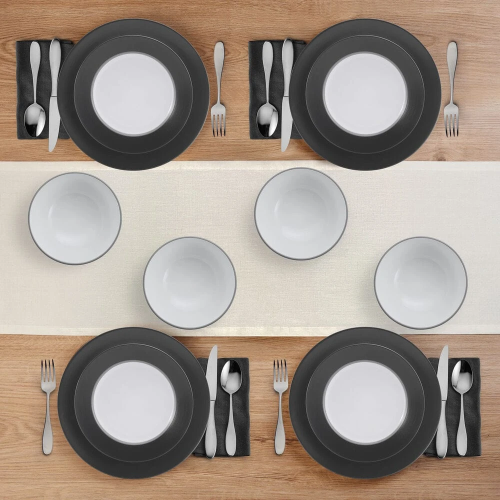 Grayson Charcoal 12 Piece Dinnerware Set, Service For 4 5 Grayson Charcoal 12 Piece Dinnerware Set, Service For 4 - Image 3