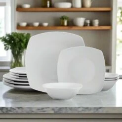 Tara 12 Piece Dinnerware Set, Service For 4 14 Tara 12 Piece Dinnerware Set, Service For 4 -Deals Tableware Store 5296702 SN Tara 12pc lifestyle