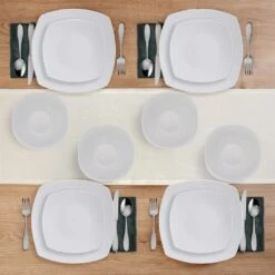 Tara 12 Piece Dinnerware Set, Service For 4 13 Tara 12 Piece Dinnerware Set, Service For 4 -Deals Tableware Store 5296702 SN Tara 12pc lifestyle overhead
