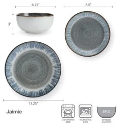 Jamie 12 Piece Dinnerware Set, Service For 4 -Deals Tableware Store 5296885 IG jaimie12pcdinnerwareset
