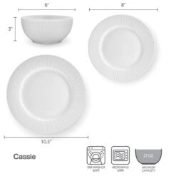 Cassie 12 Piece Dinnerware Set, Serivce For 4 -Deals Tableware Store 5297430 Cassie dimsinfographic