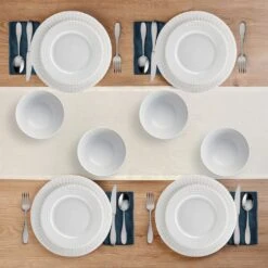 Lexi 12 Piece Dinnerware Set, Service For 4 -Deals Tableware Store 5297472 Lexi 12pc lifestyle topview