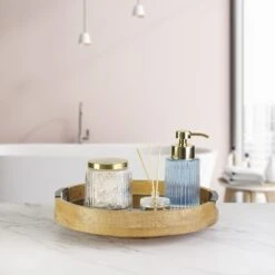 Black Marble Lazy Susan Serve Tray -Deals Tableware Store 5298047 GB Black Marble Lazy Susan Bathroom Lifestyle