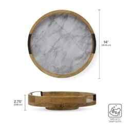 Gray Marble Lazy Susan Serve Tray -Deals Tableware Store 5298048 GB Gray Marble Lazy Susan Infographics Dims