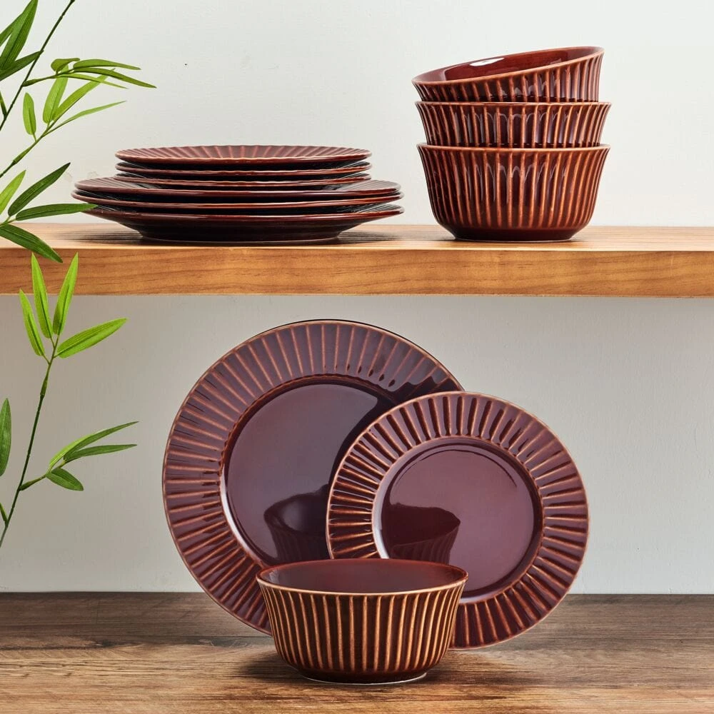 Dannie Red 12 Piece Dinnerware Set, Service For 4 4 Dannie Red 12 Piece Dinnerware Set, Service For 4 - Image 2