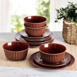 Dannie Red 12 Piece Dinnerware Set, Service For 4 13 Dannie Red 12 Piece Dinnerware Set, Service For 4 -Deals Tableware Store 5305442 LS2 danniered12pcdinnerwareset