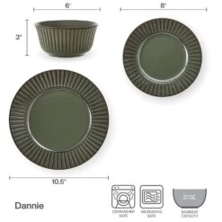 Dannie Green 12 Piece Dinnerware Set, Service For 4 15 Dannie Green 12 Piece Dinnerware Set, Service For 4 -Deals Tableware Store 5305443 IG Dannie12PCDInnerwareSet