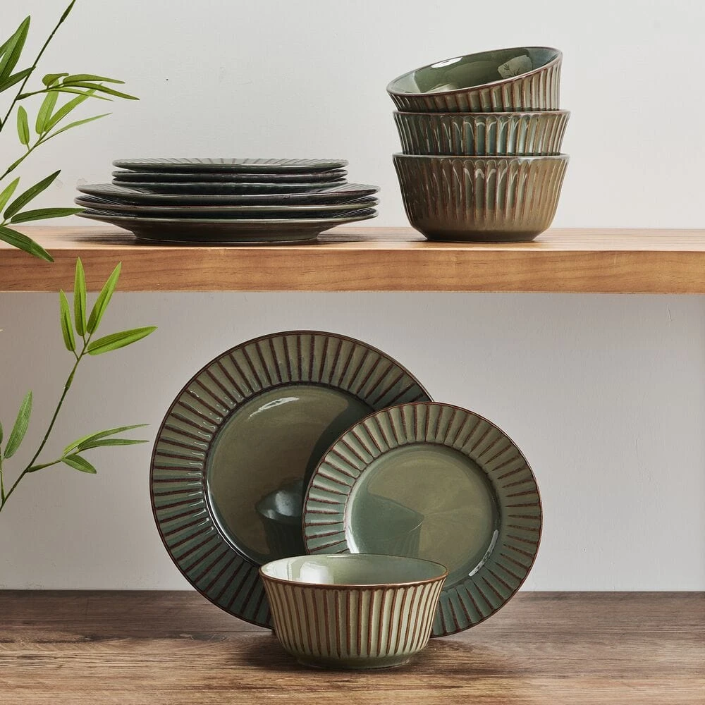 Dannie Green 12 Piece Dinnerware Set, Service For 4 4 Dannie Green 12 Piece Dinnerware Set, Service For 4 - Image 2