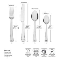 Bristol 16 Piece Flatware Set, Service For 4 -Deals Tableware Store Bristol 16 Piece Flatware Set Service for 4 5294280 4 37385045 491b 40ae ac10 3430c8b751bb