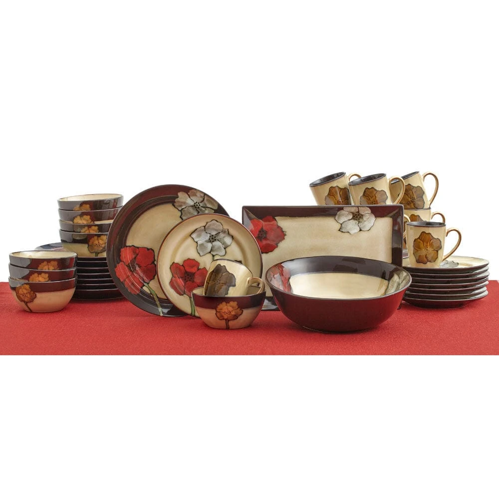 Painted Poppies Service For 8 With Serveware 4 Painted Poppies Service For 8 With Serveware - Image 2