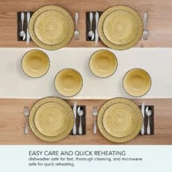 Trellis Sunflower 12 Piece Dinnerware Set, Service For 4 18 Trellis Sunflower 12 Piece Dinnerware Set, Service For 4 -Deals Tableware Store Trellis Sunflower Yellow 12 Piece Dinnerware Set 5312656 6