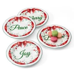 Winterberry® Set Of 4 Red Ribbon Salad Plates -Deals Tableware Store Winterberry Set of 4 Red Ribbon Salad Plates 5308110 6