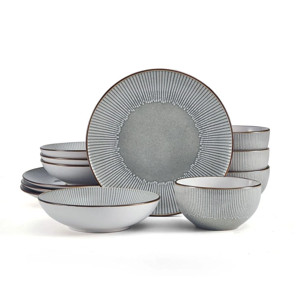 Arlie Gray 12 Piece Dinnerware Set, Service For 4 3 Arlie Gray 12 Piece Dinnerware Set, Service For 4