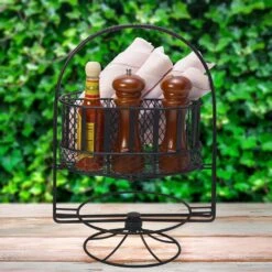 Band And Stripe Swivel Hostess Buffet Storage Caddy -Deals Tableware Store band and stripe picnic caddy 5282086 3