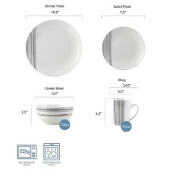 Brushed Lines 16 Piece Dinnerware Set, Service For 4 -Deals Tableware Store brushed lines 16 piece dinnerware set service for 4 5287314 10